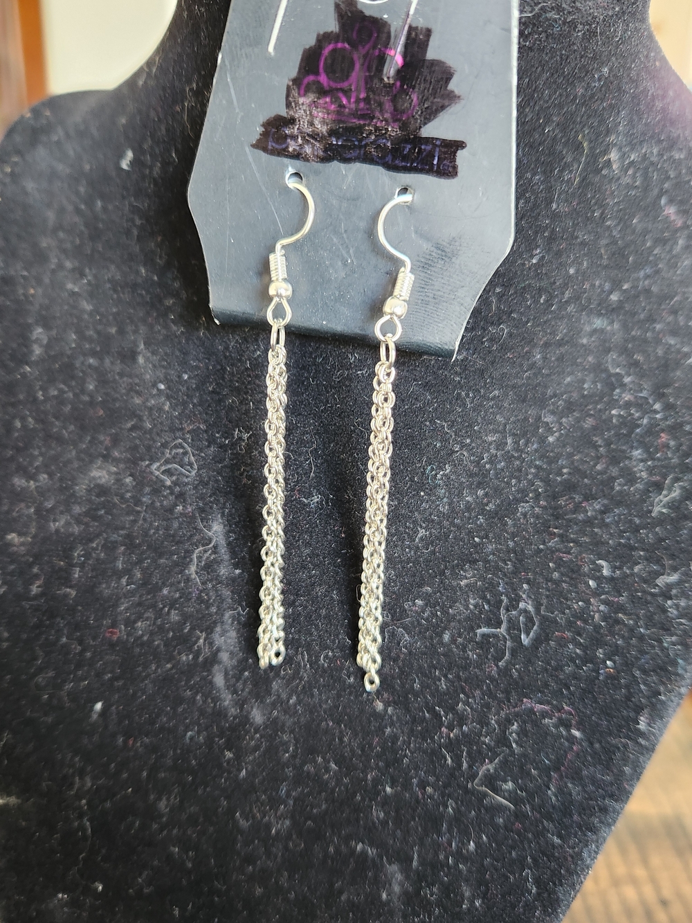 Silver Tone Chain Drop Earrings - Women's Fashion Jewelry